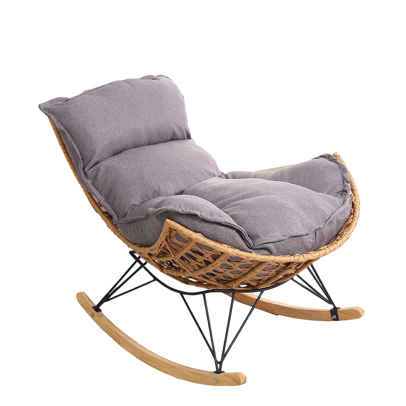 Modern Style Rattan Sofa Rocking Chair Indoor Rocking Chair with Cushion