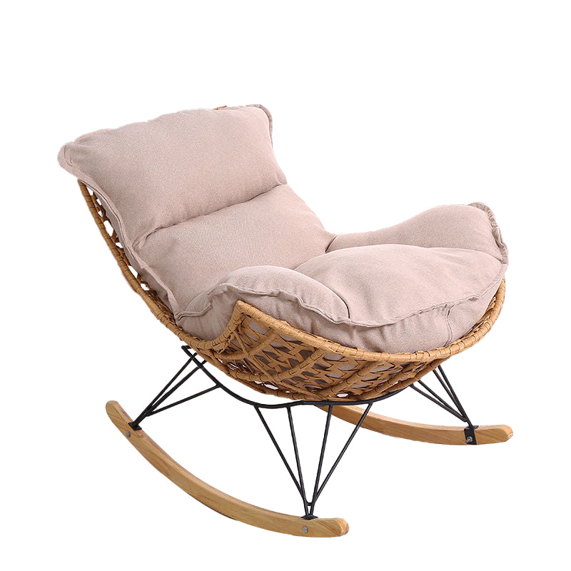 Modern Style Rattan Sofa Rocking Chair Indoor Rocking Chair with Cushion