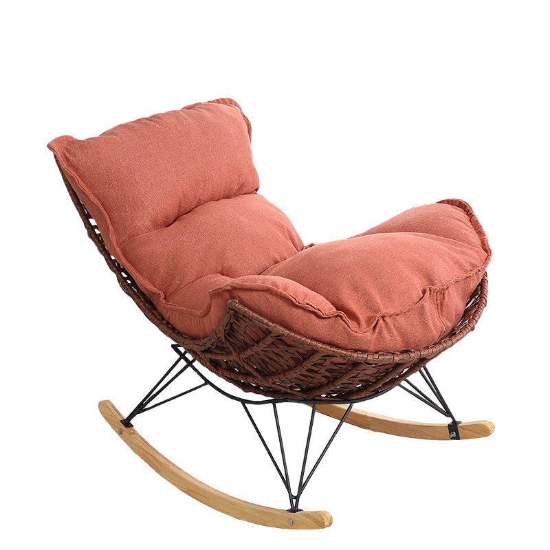 Modern Style Rattan Sofa Rocking Chair Indoor Rocking Chair with Cushion