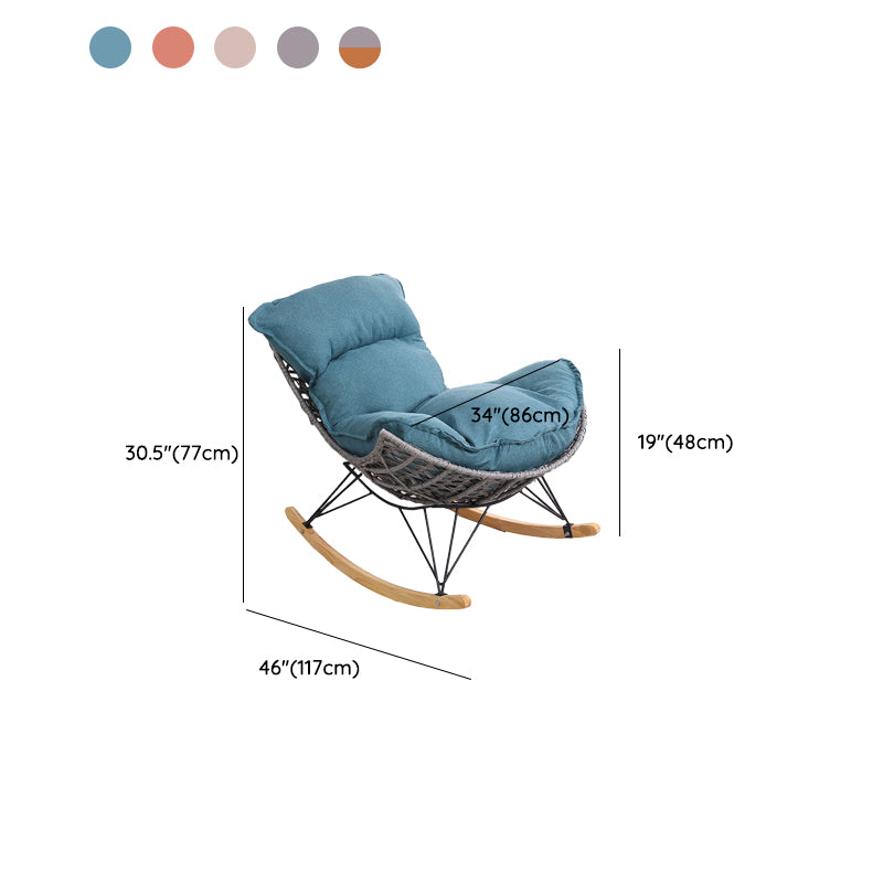 Modern Style Rattan Sofa Rocking Chair Indoor Rocking Chair with Cushion