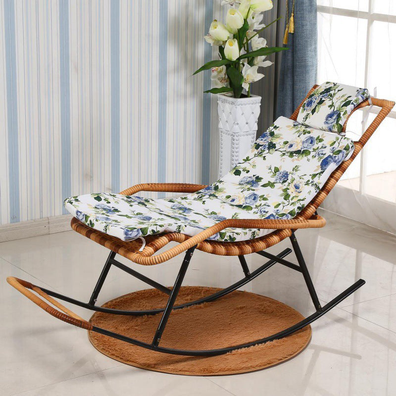 Indoor Rattan Rocking Chair Mid-Century Modern Rocking Chair