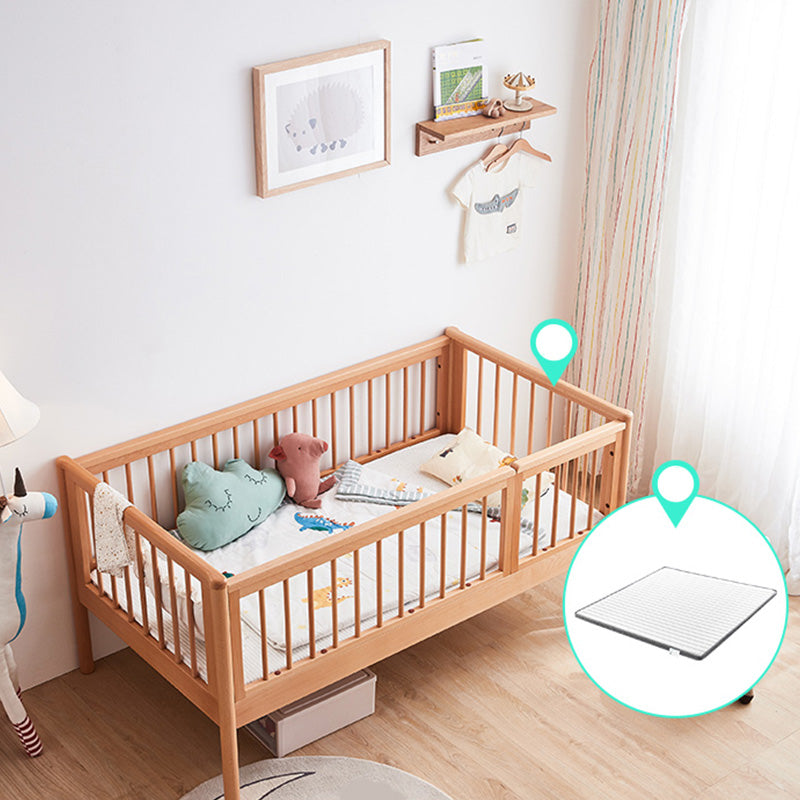 Washed Natural Nursery Crib Modern Nursery Crib with Mattress