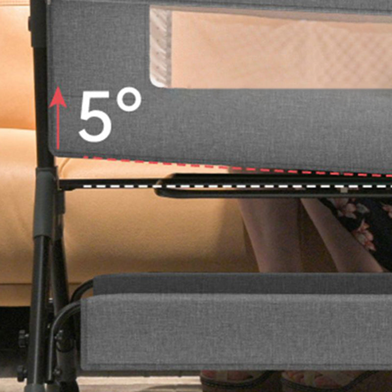 Metal Rectangle Bedside Crib Gliding and Folding Crib Cradle for Baby