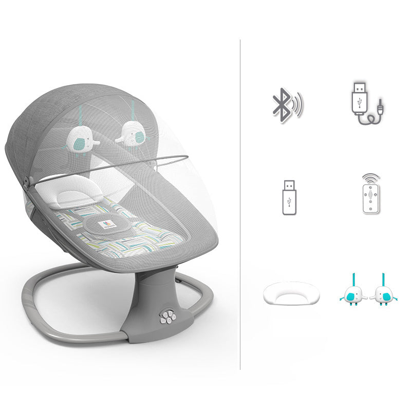 Metal Rocking Baby Crib Cradle Electric Oval Cradle with Mattress