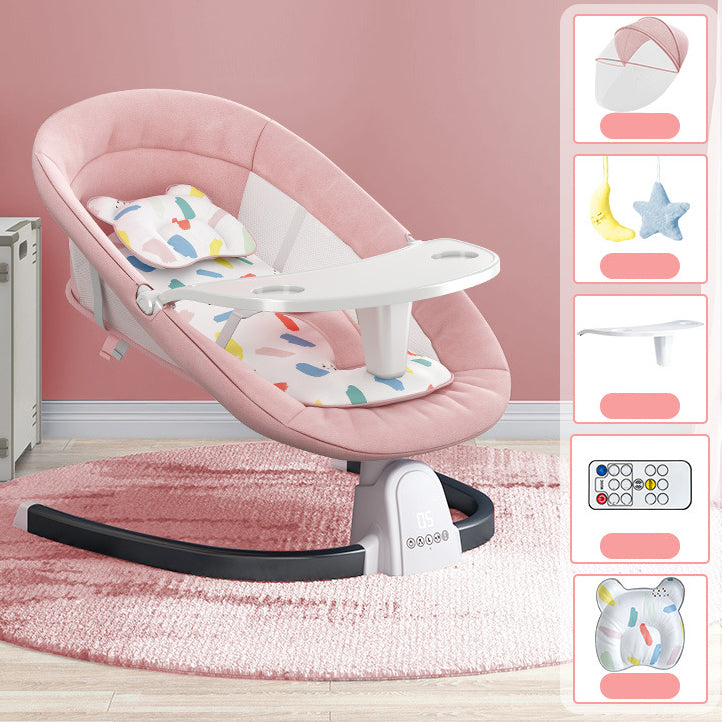 Metal Rocking Baby Crib Cradle Electric Oval Cradle with Mattress
