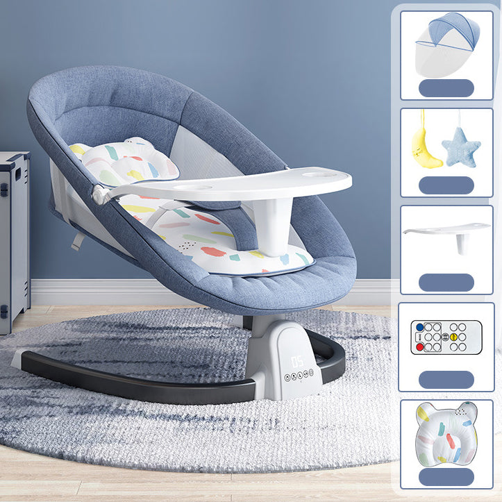 Metal Rocking Baby Crib Cradle Electric Oval Cradle with Mattress