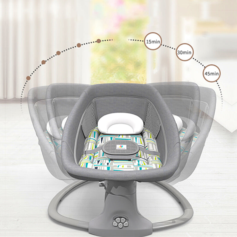 Metal Rocking Baby Crib Cradle Electric Oval Cradle with Mattress