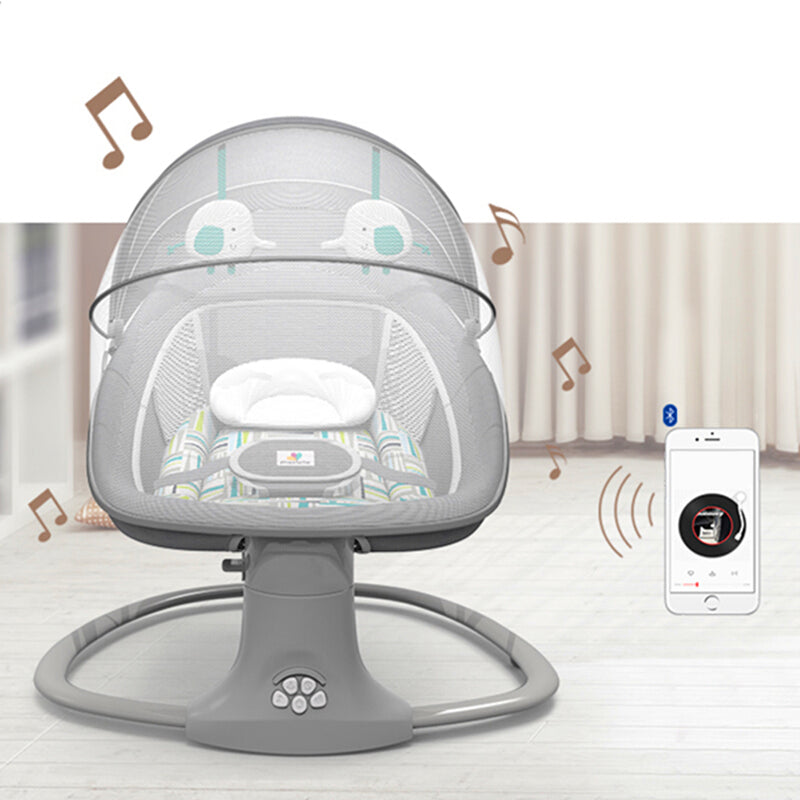 Metal Rocking Baby Crib Cradle Electric Oval Cradle with Mattress