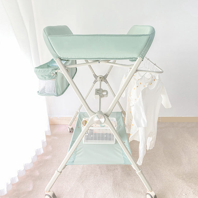 Portable Baby Changing Table Folding Metal Changing Table with Basket