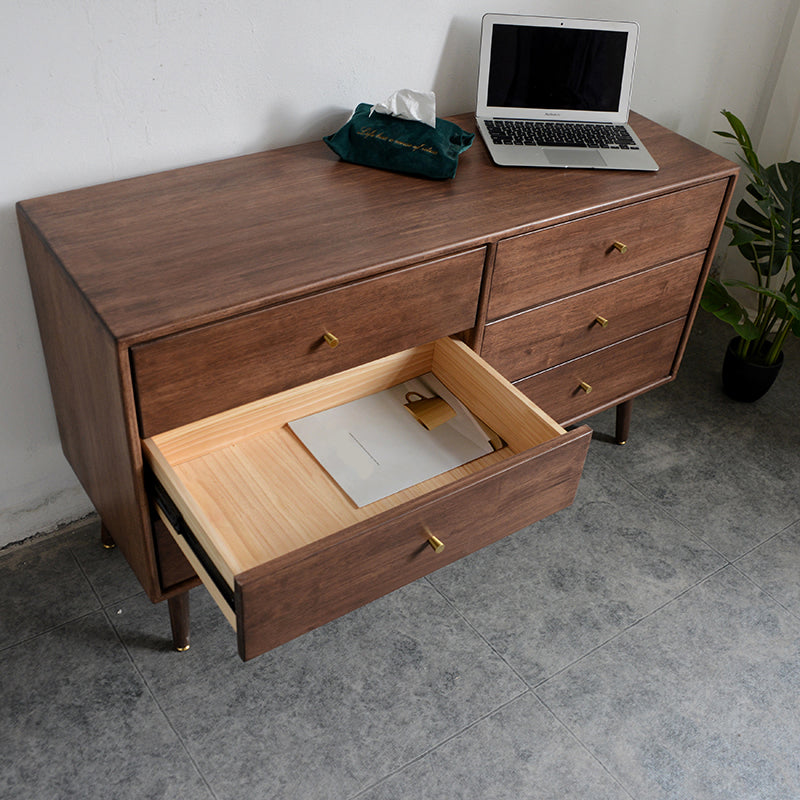 Traditional Horizontal Double Dresser Wood Storage Bachelor Chest for Bedroom