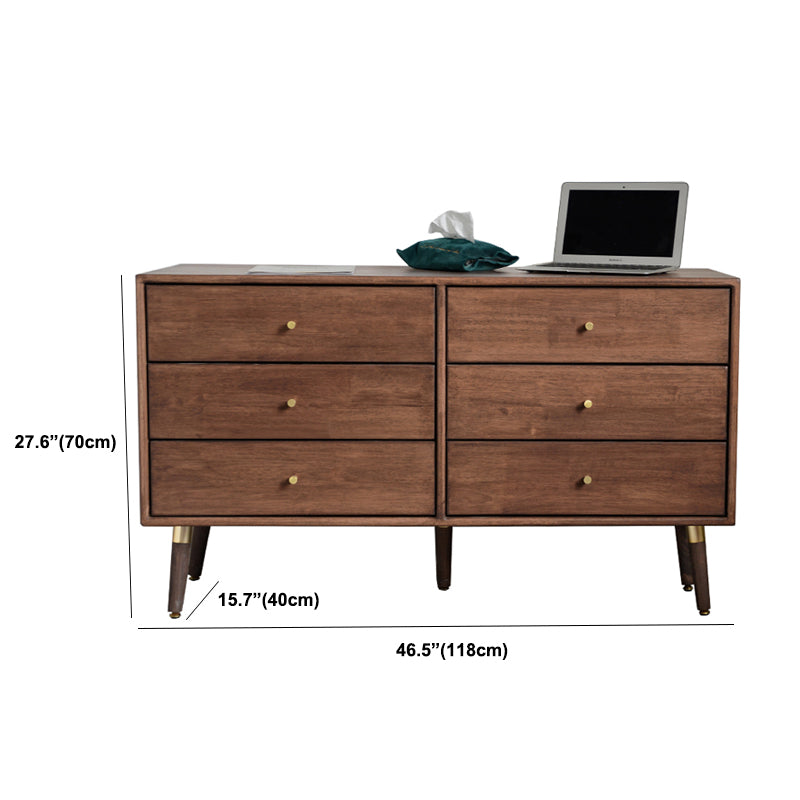 Traditional Horizontal Double Dresser Wood Storage Bachelor Chest for Bedroom