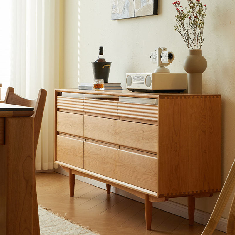 Contemporary Horizontal Double Dresser Wooden Storage Chest Dresser for Bedroom