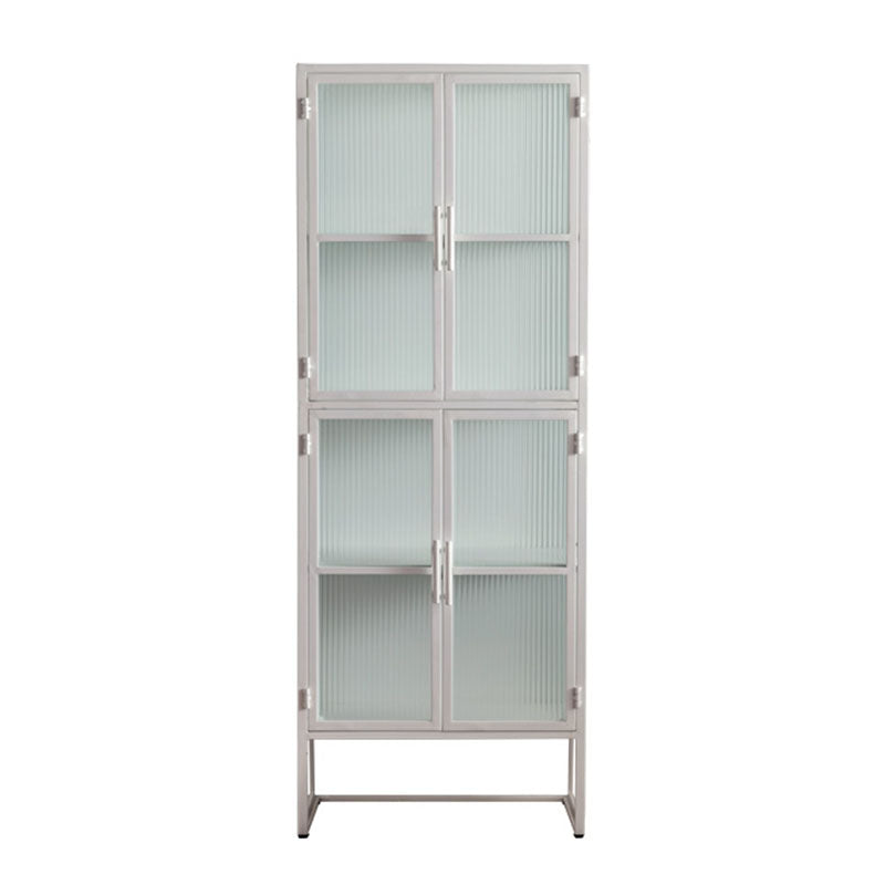 Contemporary Style Glass Doors Sideboard Metal Buffet Sideboard for Home