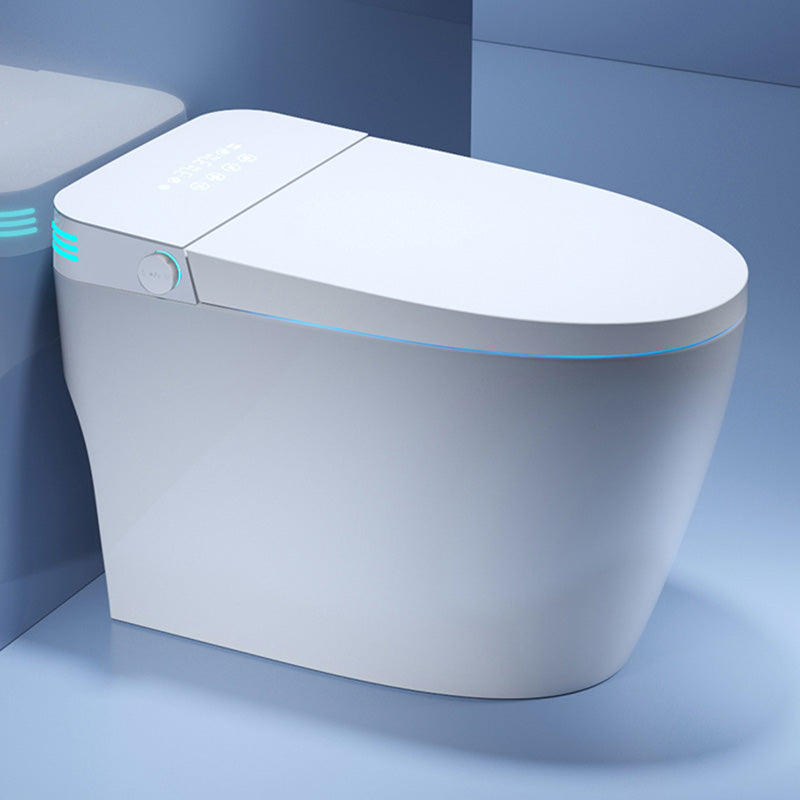 Contemporary White Floor Standing Bidet with Heated Seat and Foot Sensor