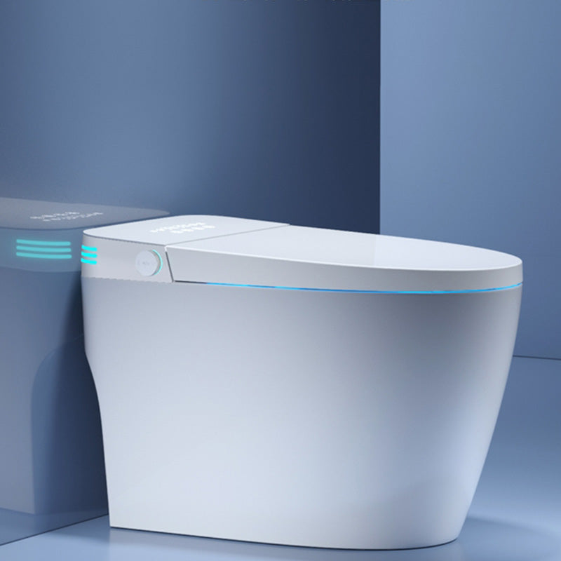 Contemporary White Floor Standing Bidet with Heated Seat and Foot Sensor