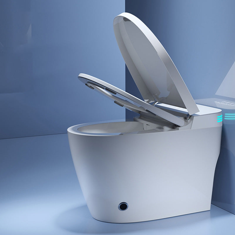 Contemporary White Floor Standing Bidet with Heated Seat and Foot Sensor