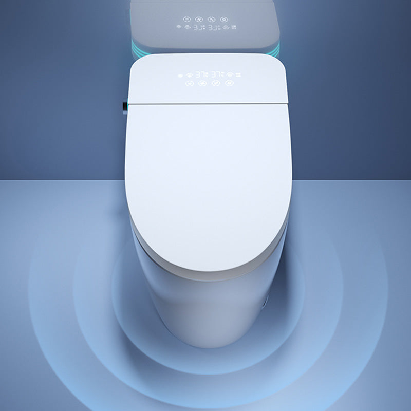 Contemporary White Floor Standing Bidet with Heated Seat and Foot Sensor