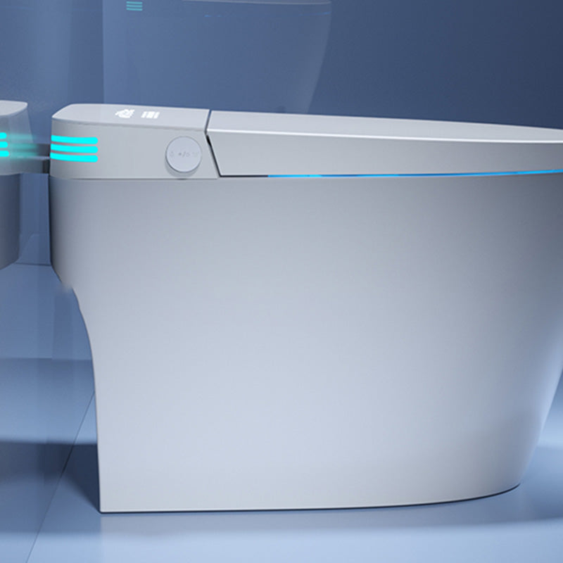 Contemporary White Floor Standing Bidet with Heated Seat and Foot Sensor