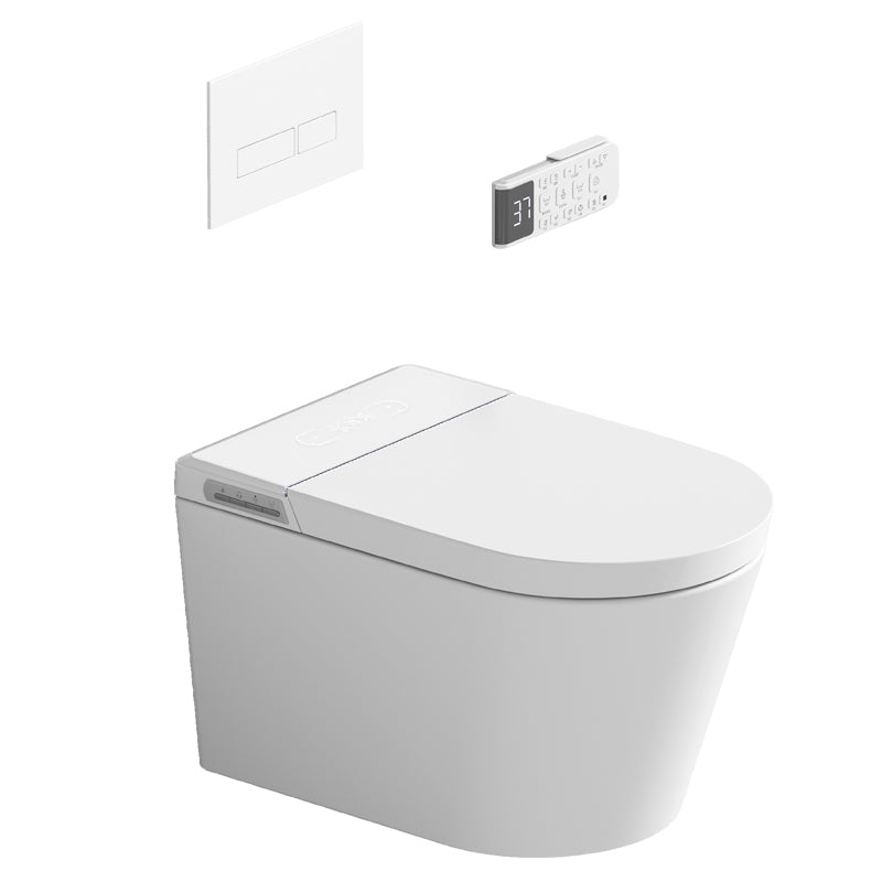 Contemporary White Elongated Wall Hung Toilet Set with Heated Seat