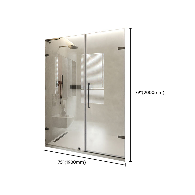 Frameless Hinged Shower Bath Door Transparent Glass Shower Screen