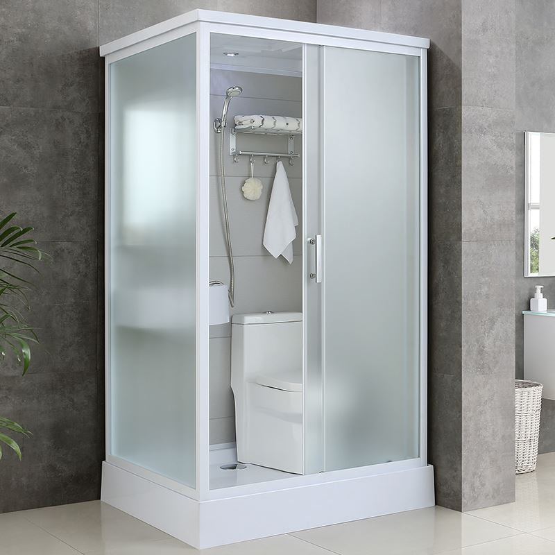 Single Sliding Rectangle Shower Kit Tempered Framed Shower Stall