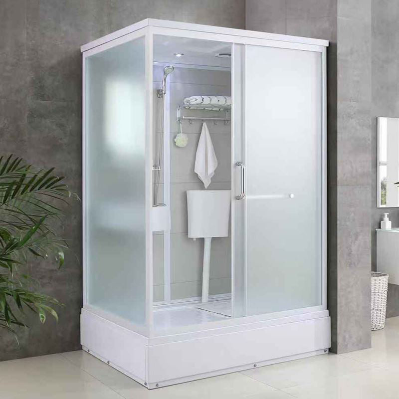 Single Sliding Rectangle Shower Kit Tempered Framed Shower Stall