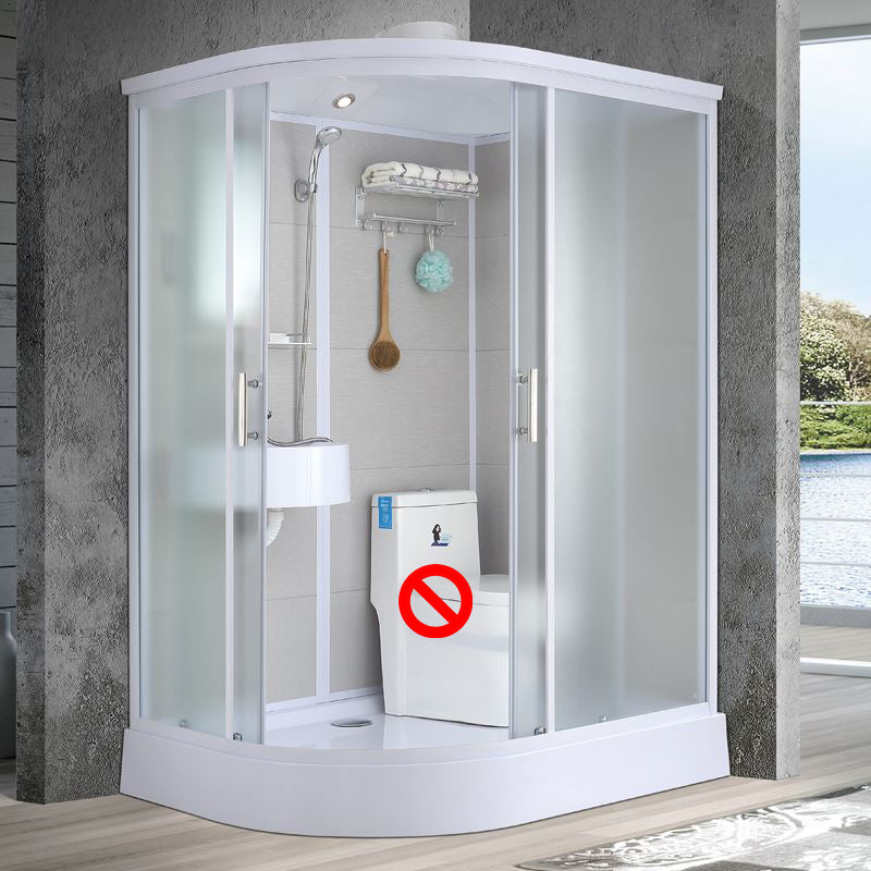 Single Sliding Rectangle Shower Kit Tempered Framed Shower Stall