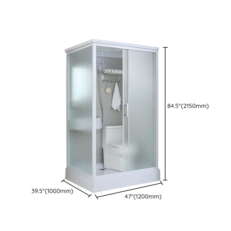 Single Sliding Rectangle Shower Kit Tempered Framed Shower Stall