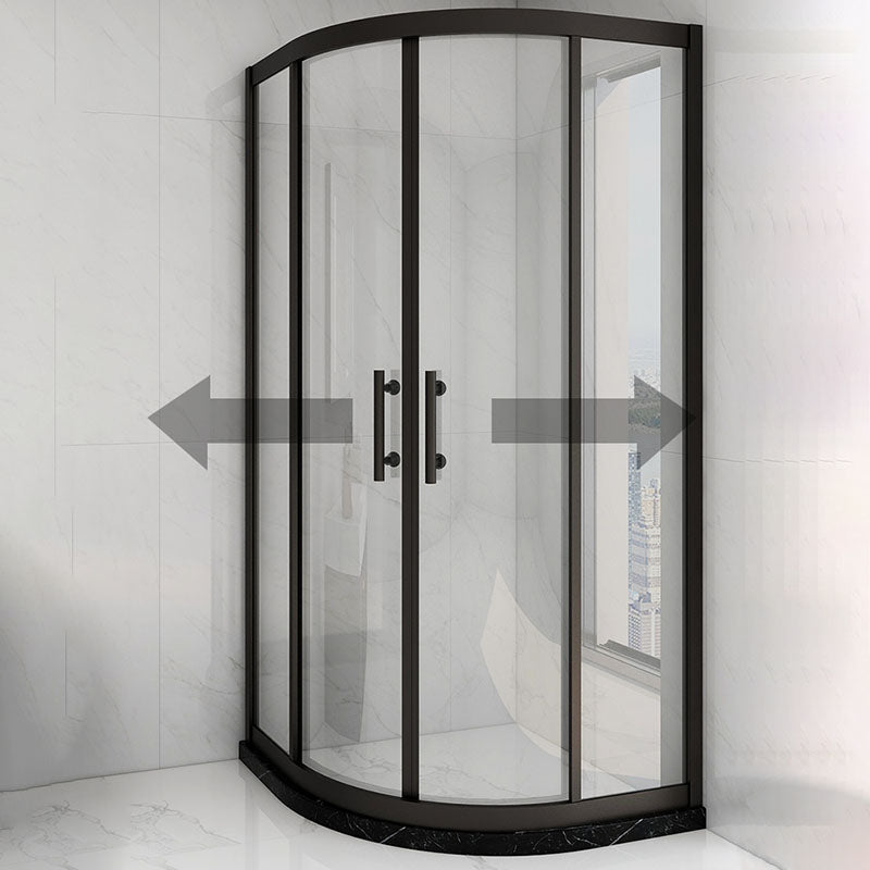 Black Neo-Angle Shower Enclosure Easy Clean Glass Shower Enclosure on Corner