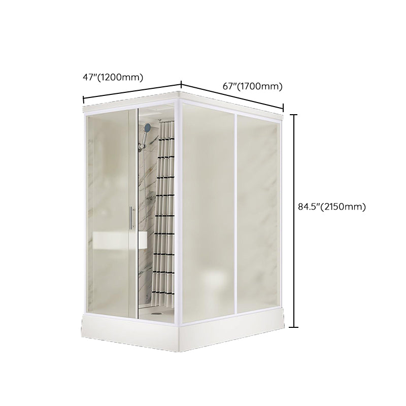 Rectangle Shower Stall Tempered Glass Shower Stall with Shower Base