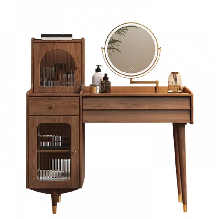 Scandinavian Solid Wood Table Makeup Vanity with Drawers for Bedroom