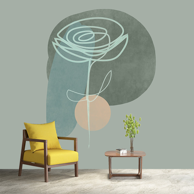 Plant Illustration Wall Mural Wallpaper Environment Friendly Sitting Room Wall Mural
