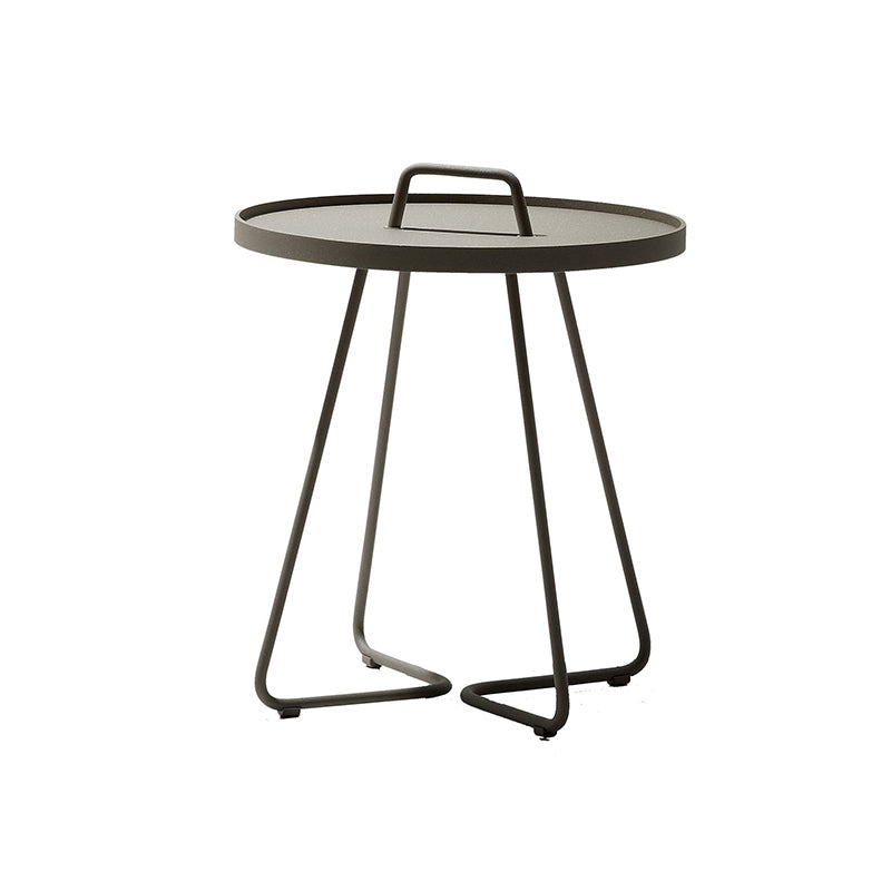 Modern Style Round Side Table Aluminum Rust Resistant Patio Table