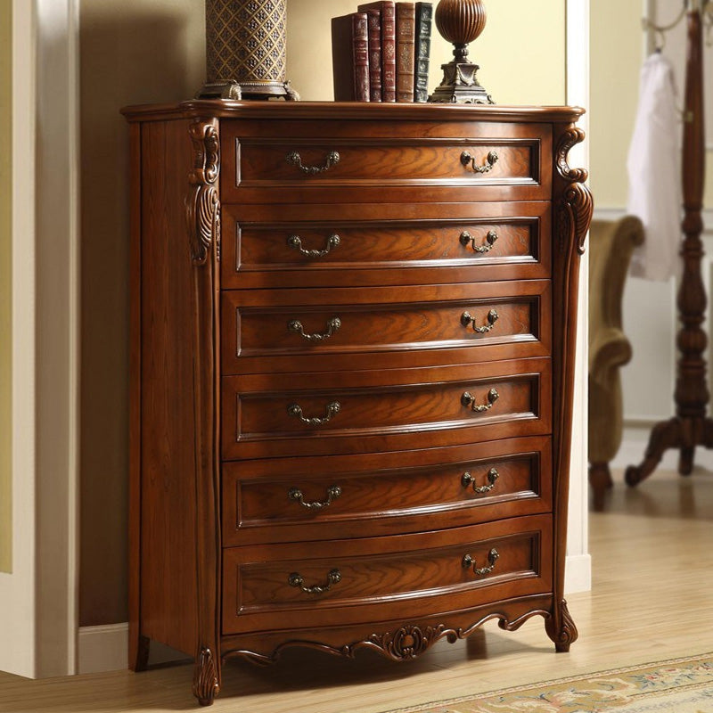 Mid-century Modern Solid Wood Chest with Drawers Rectangle Accent Chest in Brown