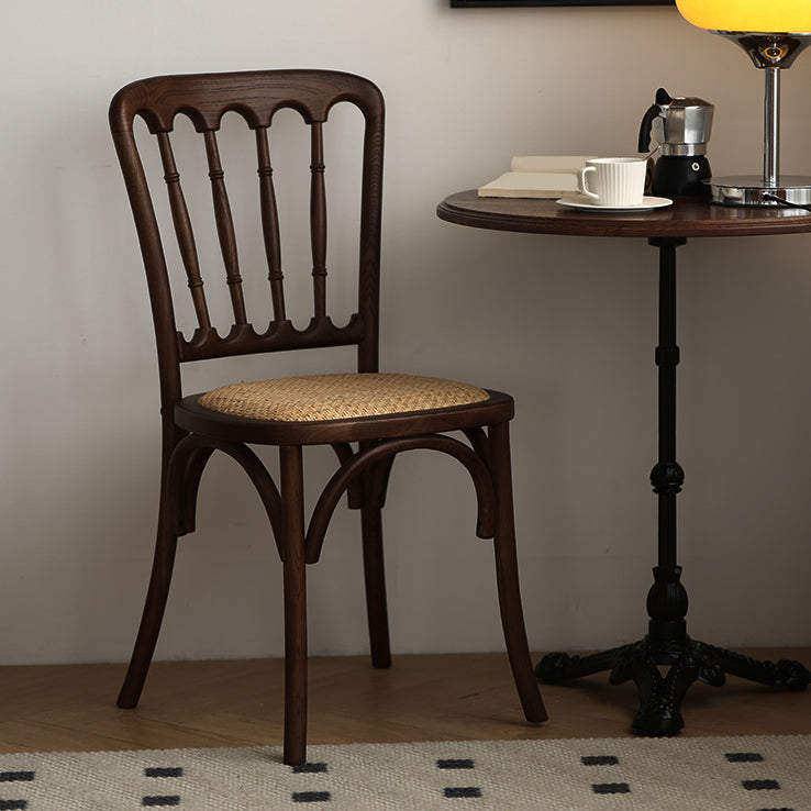 Modern Style Dining Chair Solid Wood Slat Back Side Chair for Dining Room