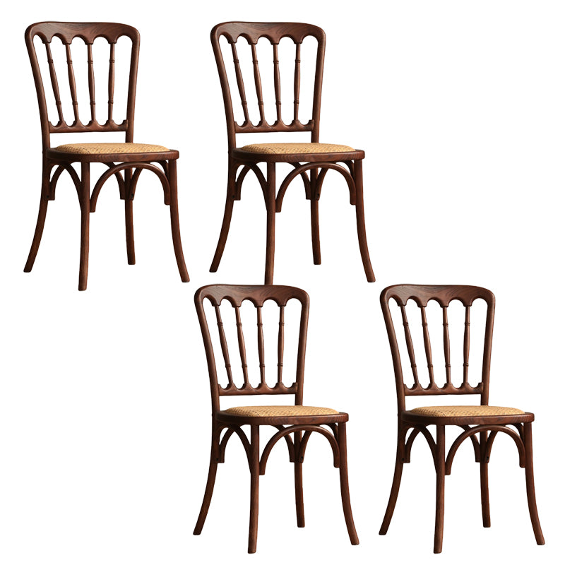 Modern Style Dining Chair Solid Wood Slat Back Side Chair for Dining Room