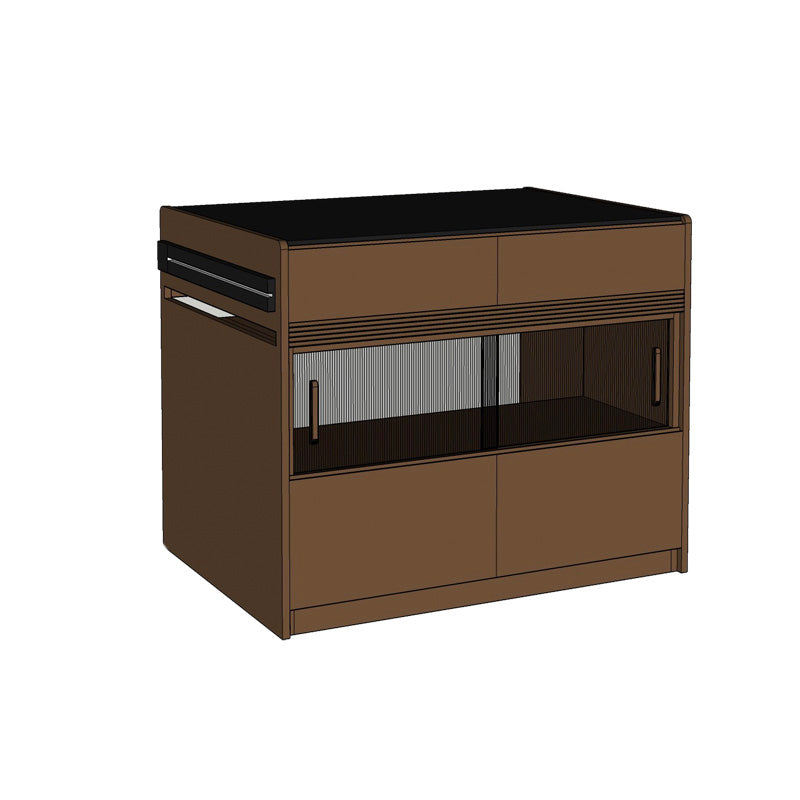 Dining Room Kitchen Island Table Modern Wood Prep Table with Drawer