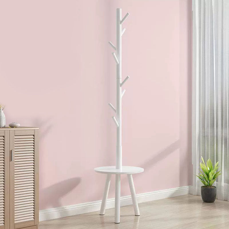 Modern Coat Rack Free Standing Solid Wood Clothes Hanger with Coat Hooks