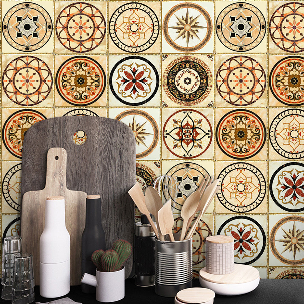 Traditional Peel and Stick Backsplash PVC Mosaic Tile Wallpaper for Kitchen Backsplash