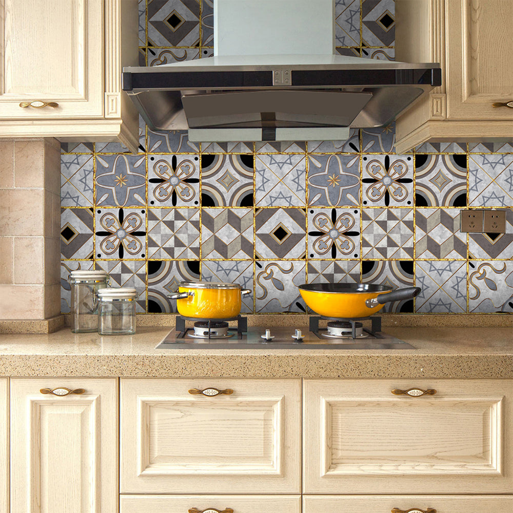 Traditional Peel and Stick Backsplash PVC Mosaic Tile Wallpaper for Kitchen Backsplash