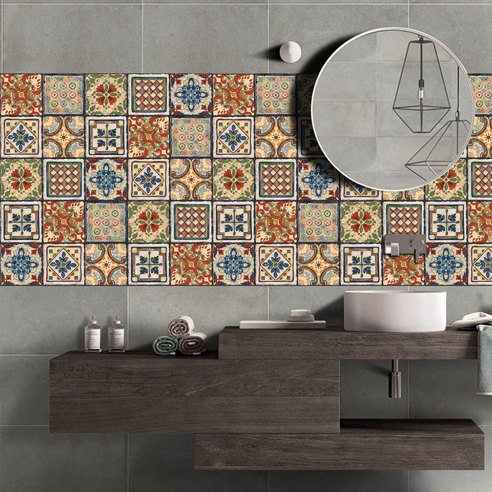 Traditional Peel and Stick Backsplash PVC Mosaic Tile Wallpaper for Kitchen Backsplash