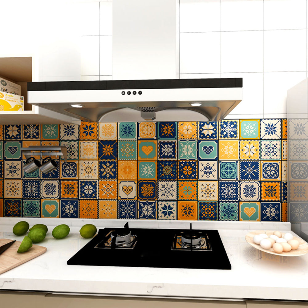 Traditional Peel and Stick Backsplash PVC Mosaic Tile Wallpaper for Kitchen Backsplash