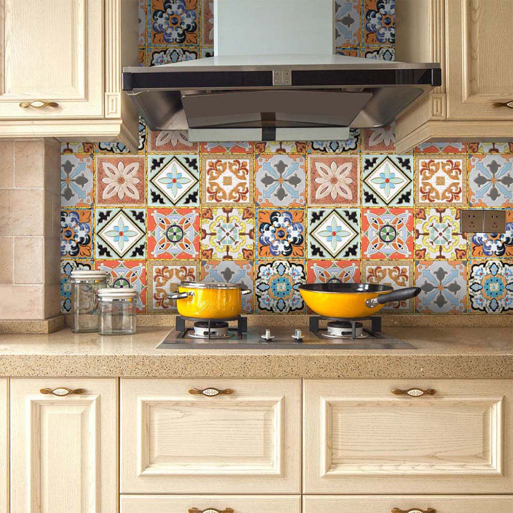 Traditional Peel and Stick Backsplash PVC Mosaic Tile Wallpaper for Kitchen Backsplash