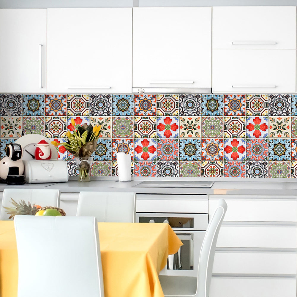 Traditional Peel and Stick Backsplash PVC Mosaic Tile Wallpaper for Kitchen Backsplash