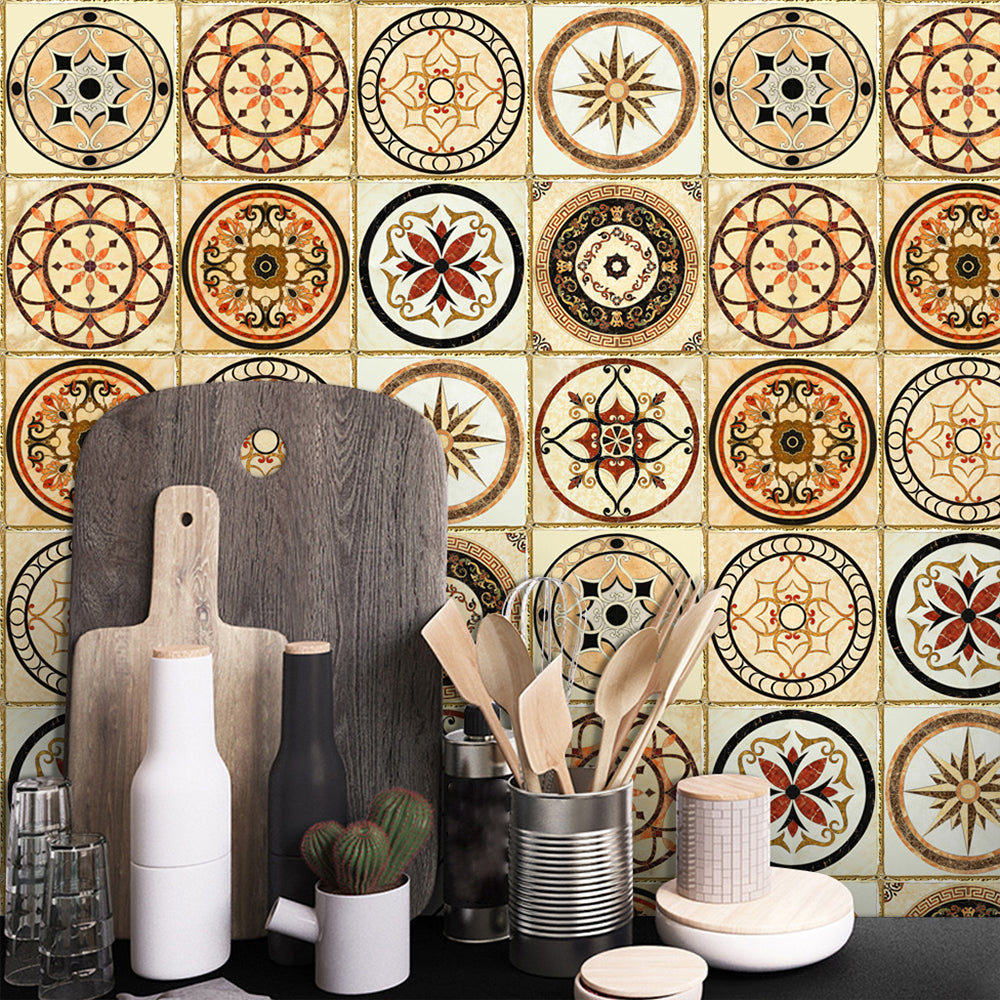 Traditional Peel and Stick Backsplash PVC Mosaic Tile Wallpaper for Kitchen Backsplash