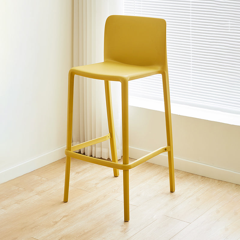 Plastic Armless Dining Stools Low Back Bar Stools with Footrest