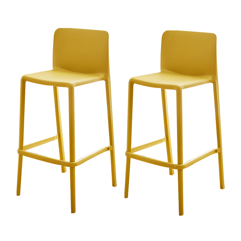 Plastic Armless Dining Stools Low Back Bar Stools with Footrest