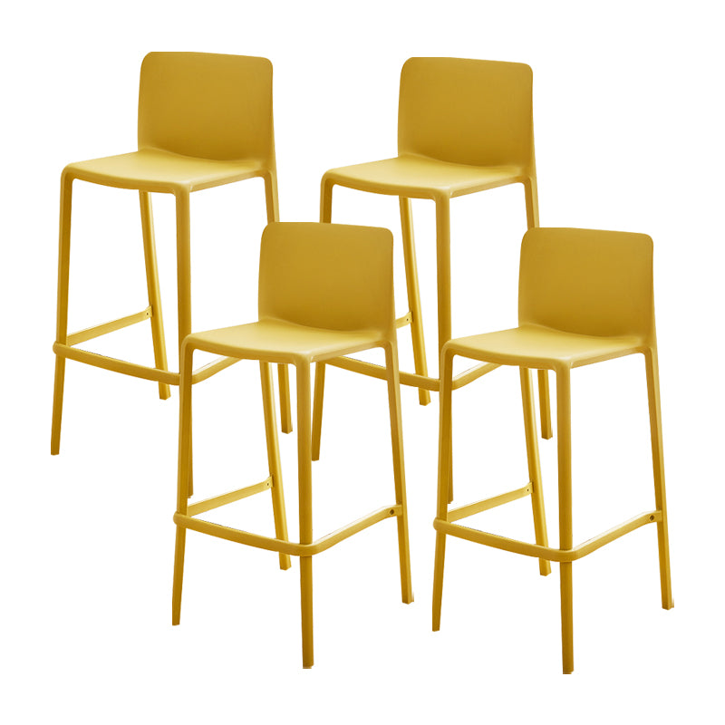 Plastic Armless Dining Stools Low Back Bar Stools with Footrest