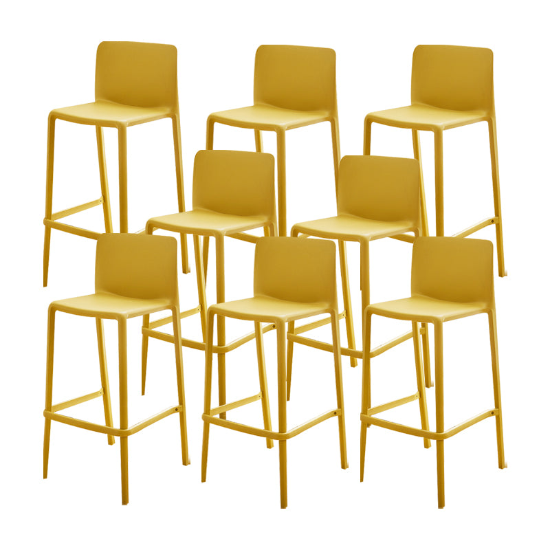 Plastic Armless Dining Stools Low Back Bar Stools with Footrest