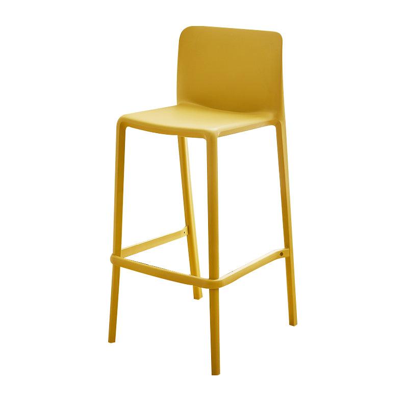 Plastic Armless Dining Stools Low Back Bar Stools with Footrest